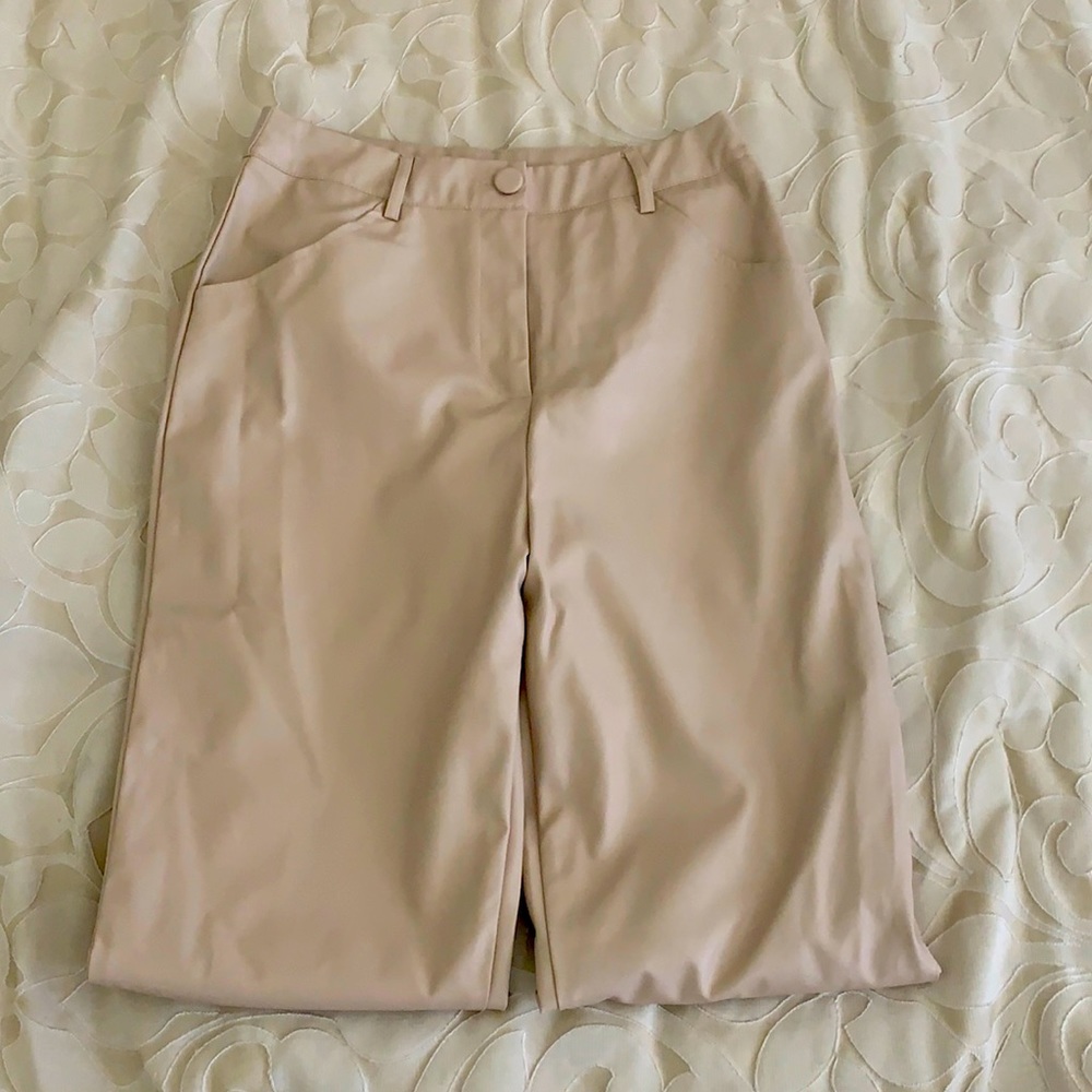 Faux leather trousers